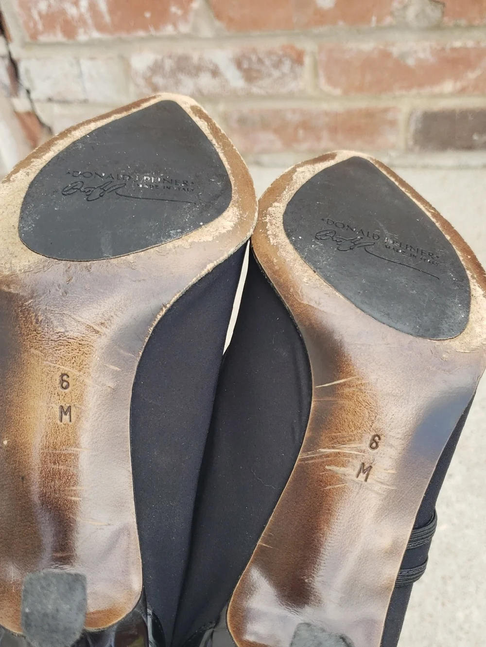 Donald J Pliner Stretch Black Mary Jane Kitten Heels Pointed Toe Sandals Size 6